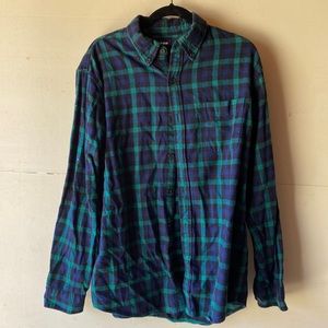 Land’s End Blue and Green Flannel